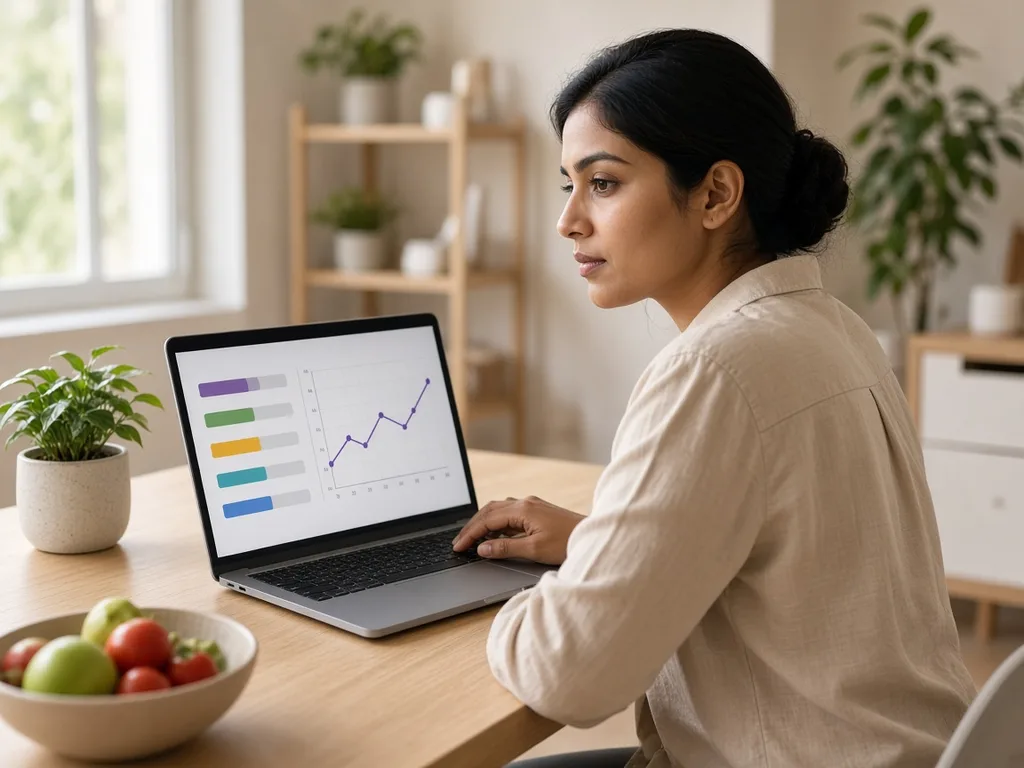 Nutritionist reviewing food-quality and bio-system signals for the week